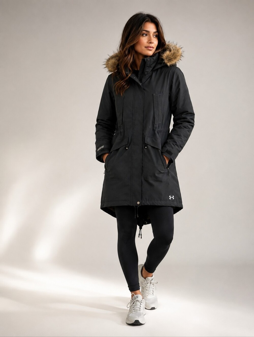 Under Armour Women's Black Parka with Faux Fur Hood